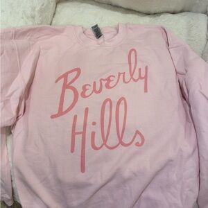 Gildan Pink Beverly Hills Graphic Sweatshirt